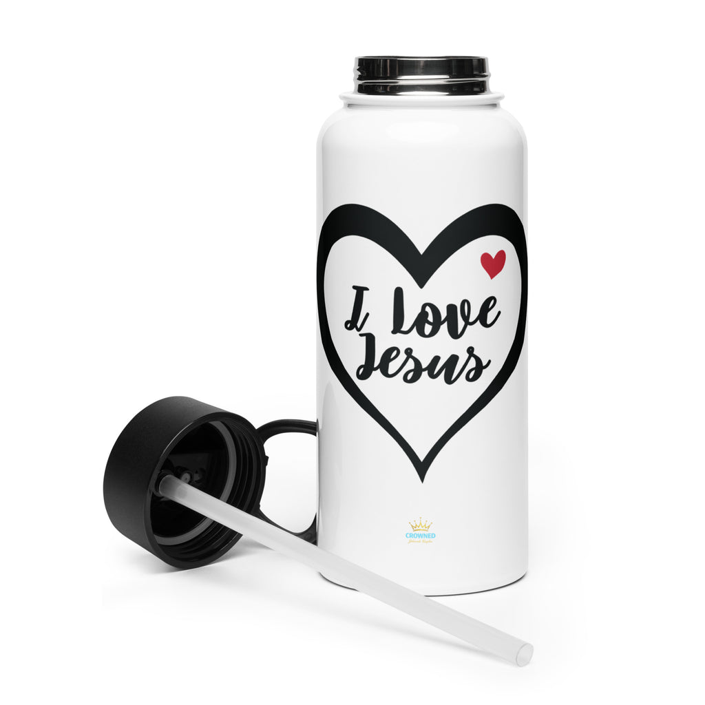 I Love Jesus - with straw lid