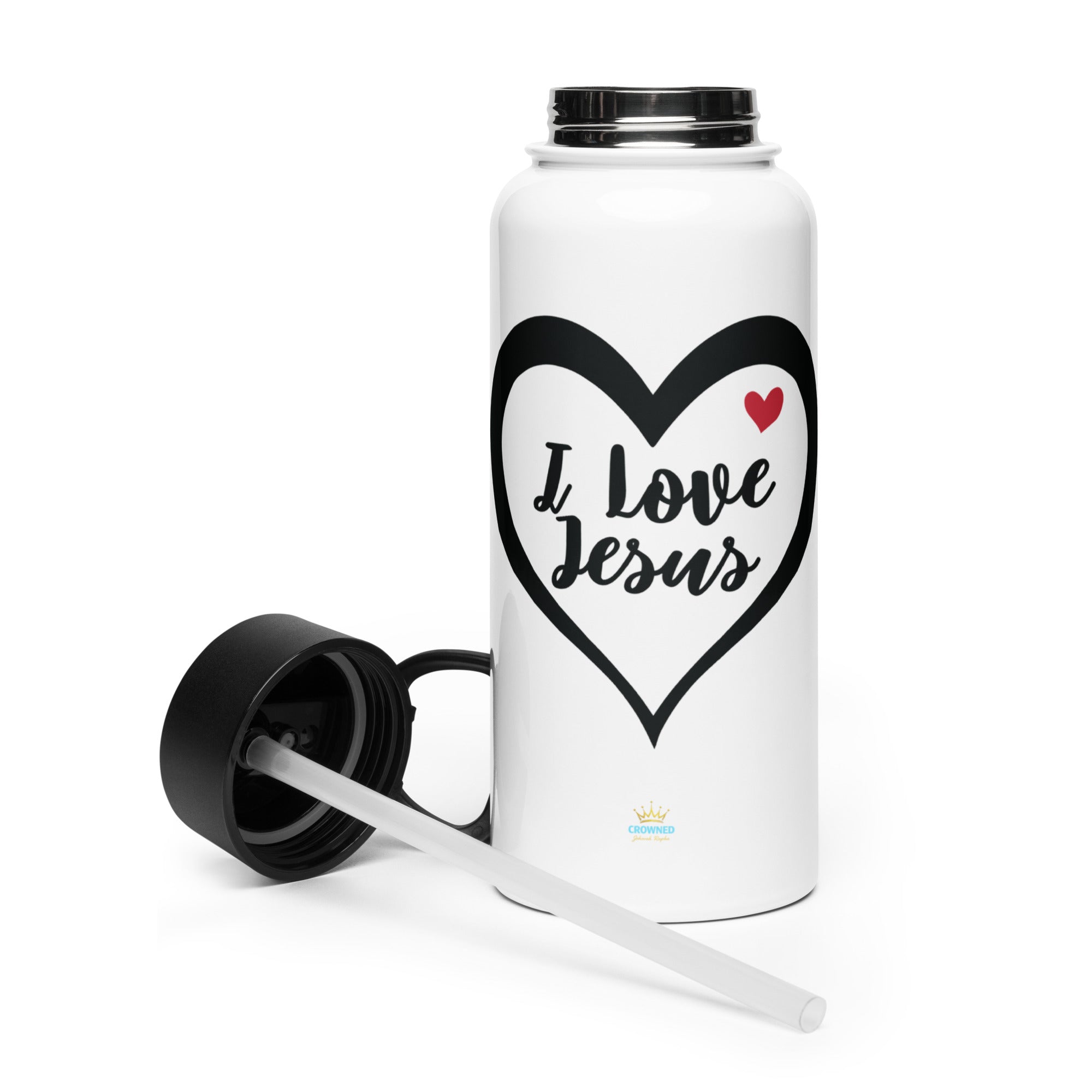 I Love Jesus - with straw lid